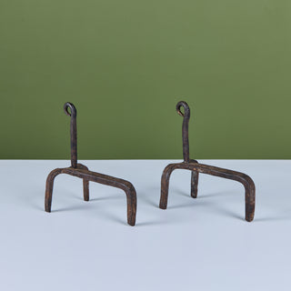 Pair of Wrought Iron Andiron Bookends