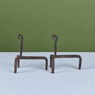 Pair of Wrought Iron Andiron Bookends