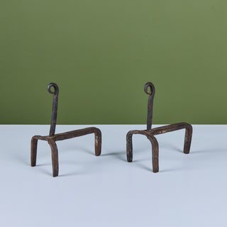 Pair of Wrought Iron Andiron Bookends