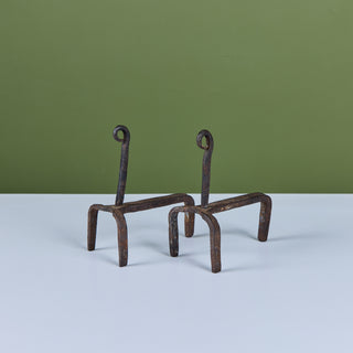 Pair of Wrought Iron Andiron Bookends
