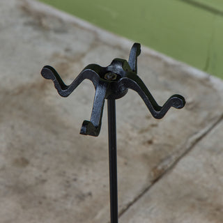 Petite Wrought Iron and Brass Handle Fireplace Tool Set