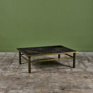 Philip & Kelvin Laverne Acid Etched Bronze "Zodiac" Coffee Table