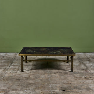 Philip & Kelvin Laverne Acid Etched Bronze "Zodiac" Coffee Table
