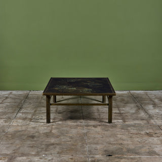 Philip & Kelvin Laverne Acid Etched Bronze "Zodiac" Coffee Table