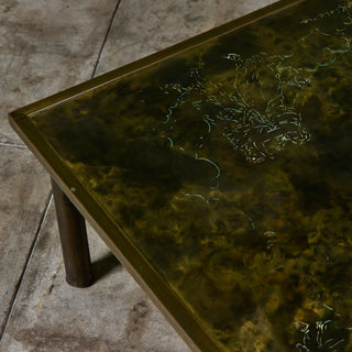 Philip & Kelvin Laverne Acid Etched Bronze "Zodiac" Coffee Table