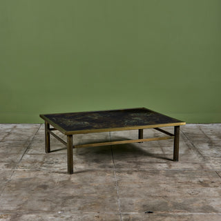 Philip & Kelvin Laverne Acid Etched Bronze "Zodiac" Coffee Table