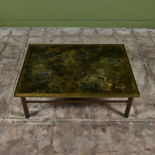 Philip & Kelvin Laverne Acid Etched Bronze "Zodiac" Coffee Table