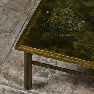 Philip & Kelvin Laverne Acid Etched Bronze "Zodiac" Coffee Table