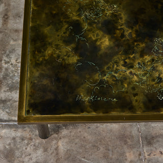 Philip & Kelvin Laverne Acid Etched Bronze "Zodiac" Coffee Table