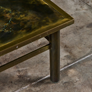 Philip & Kelvin Laverne Acid Etched Bronze "Zodiac" Coffee Table