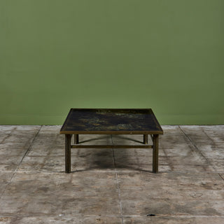 Philip & Kelvin Laverne Acid Etched Bronze "Zodiac" Coffee Table
