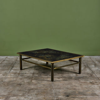 Philip & Kelvin Laverne Acid Etched Bronze "Zodiac" Coffee Table