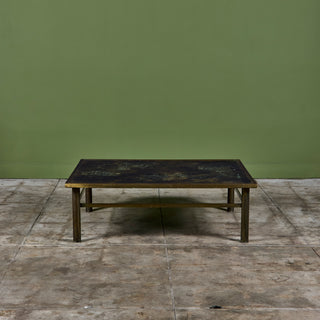 Philip & Kelvin Laverne Acid Etched Bronze "Zodiac" Coffee Table