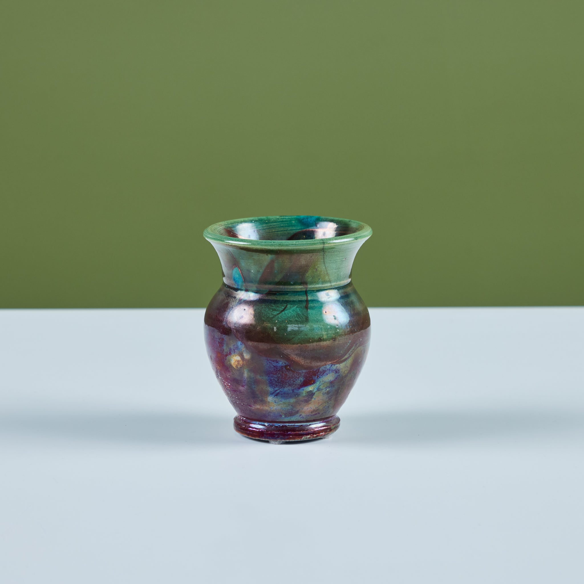 Raku Glazed Tulip Vase
