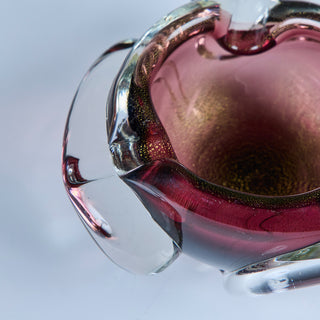 Purple Murano Glass Ashtray with Gold Dust