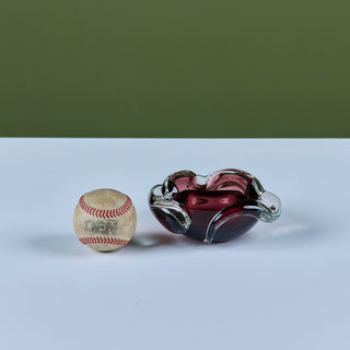 Purple Murano Glass Ashtray with Gold Dust