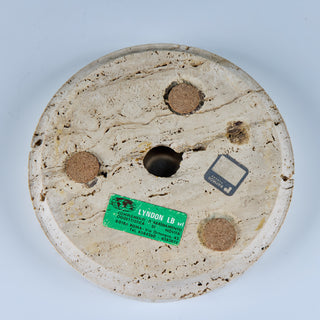 Fratelli Mannelli Travertine Ashtray with Metal Dish for Raymor