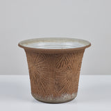 Robert Maxwell Incised Studio Pottery Planter with Flared Lip