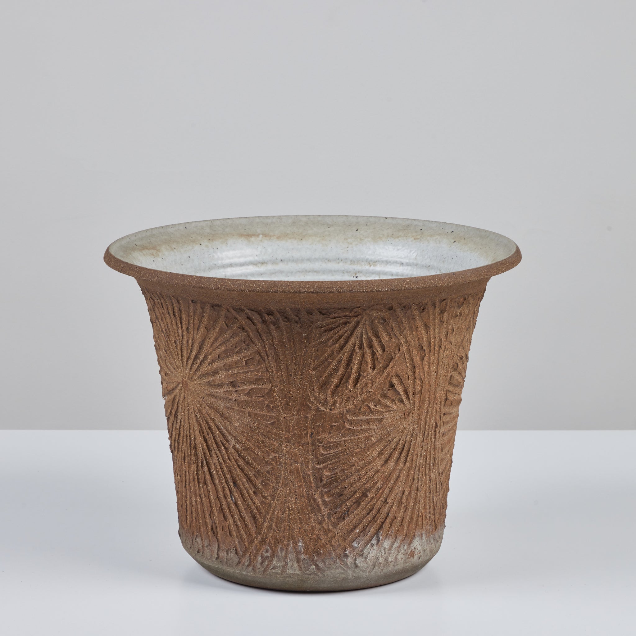 Robert Maxwell Incised Studio Pottery Planter with Flared Lip