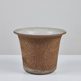 Robert Maxwell Incised Studio Pottery Planter with Flared Lip