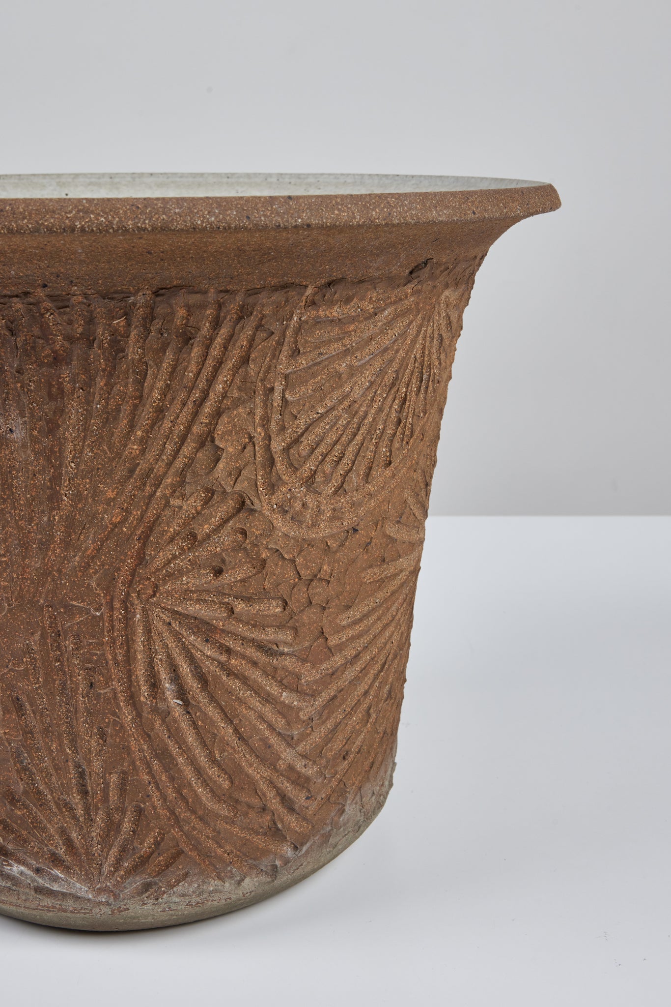 Robert Maxwell Incised Studio Pottery Planter with Flared Lip