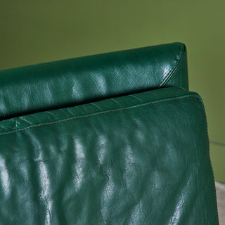 Roche Bobois Green Leather Lounge Chair