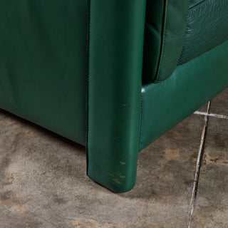 Roche Bobois Green Leather Lounge Chair