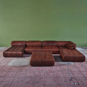 Roche Bobois Voyage Immobile Leather Modular Sectional Sofa