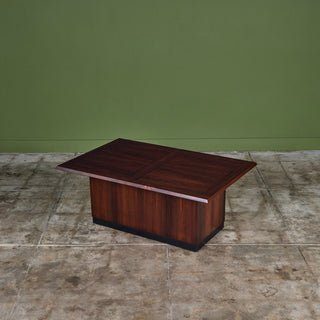 Rosewood Sliding Coffee Bar Table by E. Pedersen & Søn