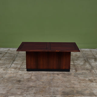 Rosewood Sliding Coffee Bar Table by E. Pedersen & Søn