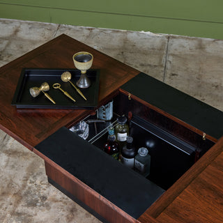 Rosewood Sliding Coffee Bar Table by E. Pedersen & Søn