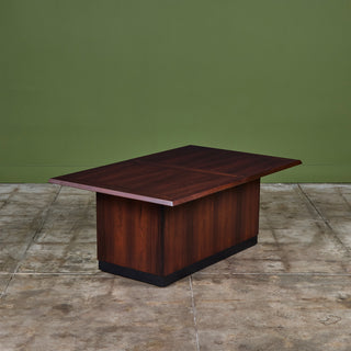 Rosewood Sliding Coffee Bar Table by E. Pedersen & Søn