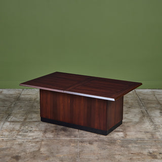 Rosewood Sliding Coffee Bar Table by E. Pedersen & Søn
