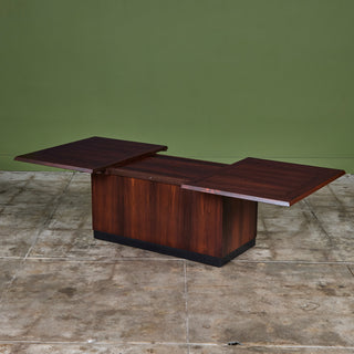 Rosewood Sliding Coffee Bar Table by E. Pedersen & Søn