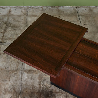 Rosewood Sliding Coffee Bar Table by E. Pedersen & Søn