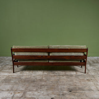 Rosewood and Mohair Velvet Sofa
