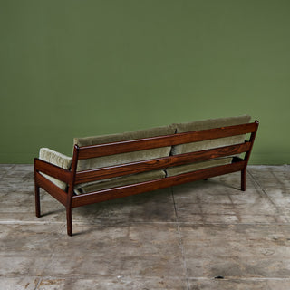 Rosewood and Mohair Velvet Sofa