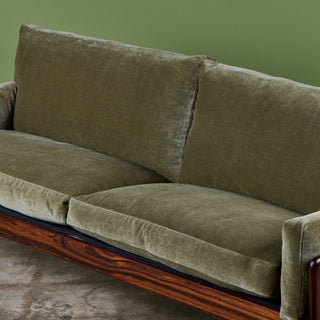 Rosewood and Mohair Velvet Sofa