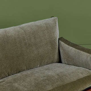 Rosewood and Mohair Velvet Sofa