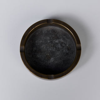 Round Ribbed Brass Ashtray