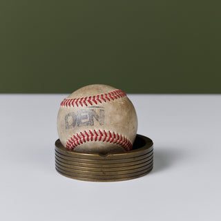 Round Ribbed Brass Ashtray