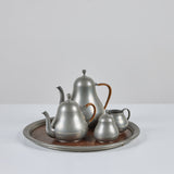 Meeuws & Zoon Den Haag Pewter Five Piece Coffee and Tea Service Set