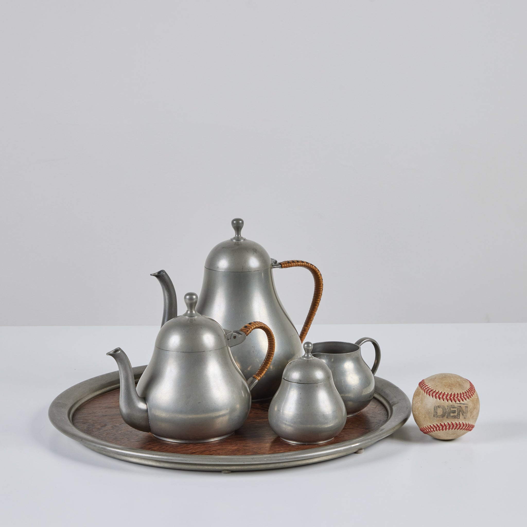 Meeuws & Zoon Den Haag Pewter Five Piece Coffee and Tea Service Set