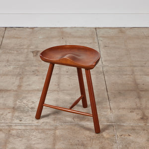 Teak Tripod Milking Stool