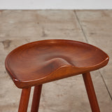 Teak Tripod Milking Stool