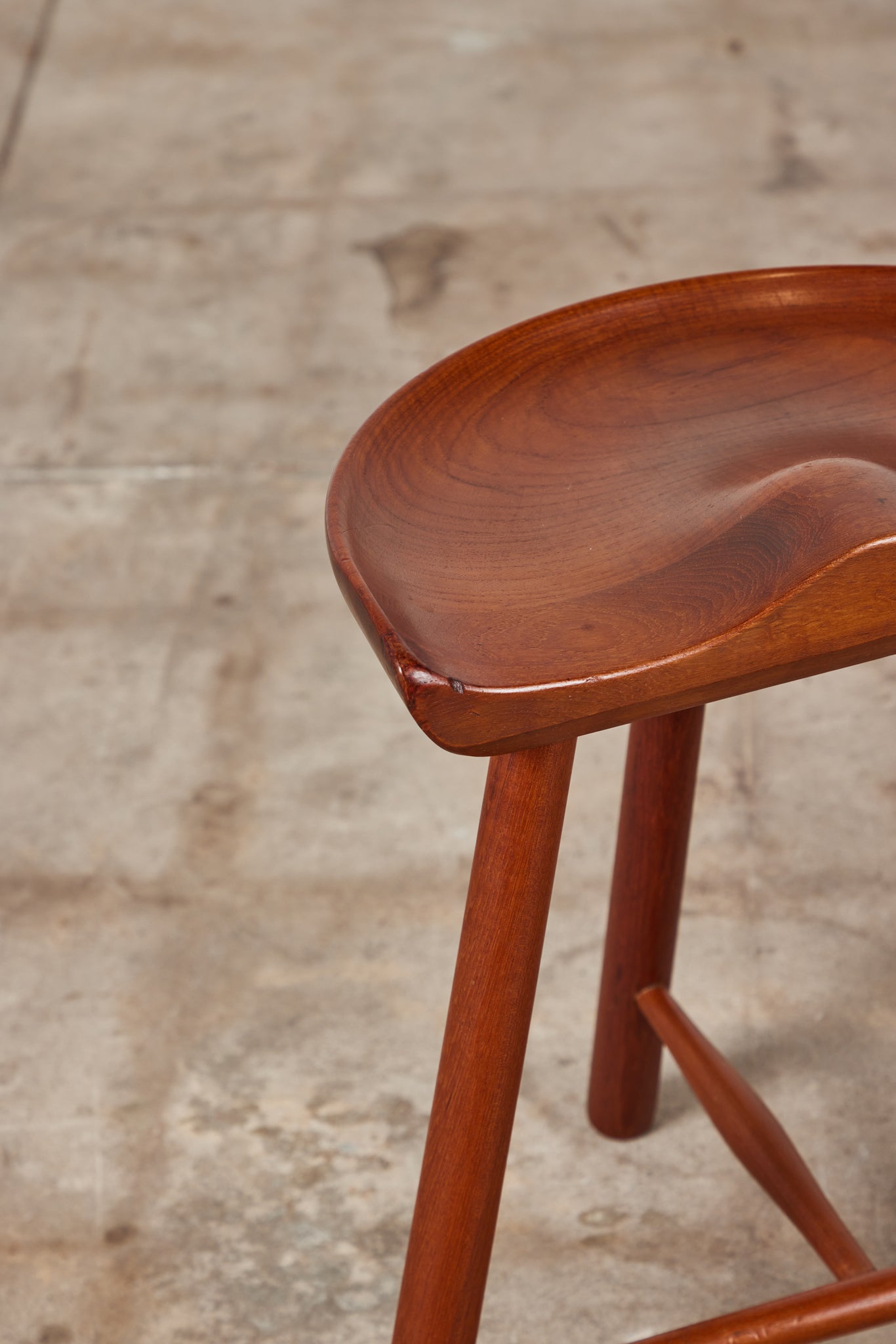 Teak Tripod Milking Stool