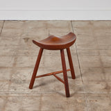 Teak Tripod Milking Stool