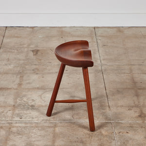 Teak Tripod Milking Stool