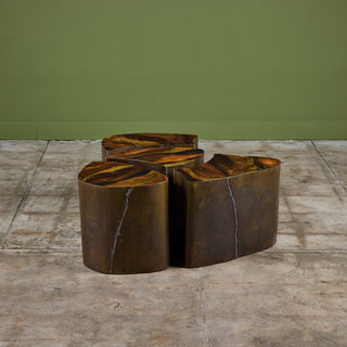 Freeform Brass Clad Side Table - IV