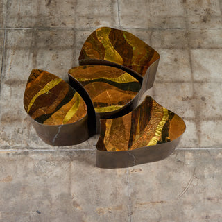 Freeform Brass Clad Side Table - III